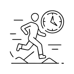running pace icon, running pace line art - simple line art of running pace, perfect for running pace logos and icons