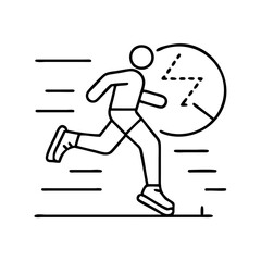 Fototapeta premium running pace icon, running pace line art - simple line art of running pace, perfect for running pace logos and icons