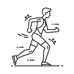 Obraz premium running posture guide icon, running posture guide line art - simple line art of running posture guide, perfect for running posture guide logos and icons