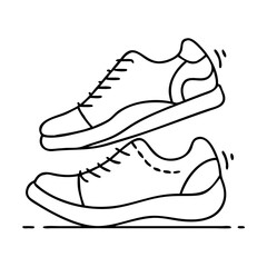 running shoes icon, running shoes line art - simple line art of running shoes, perfect for running shoes logos and icons