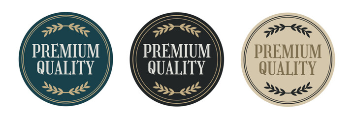Premium quality -vintage style sticker set in green, black, and beige 