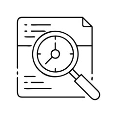 search history icon, search history line art - simple line art of search history, perfect for search history logos and icons