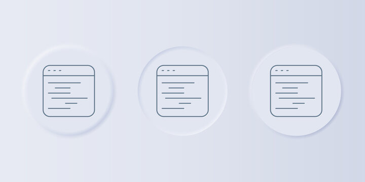Grey Software, web developer programming code icon isolated on grey background. Javascript computer script random parts of program code. Set icons in square buttons. Vector