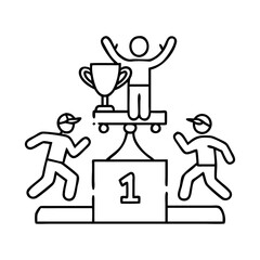 skateboarding contest icon, skateboarding contest line art - simple line art of skateboarding contest, perfect for skateboarding contest logos and icons