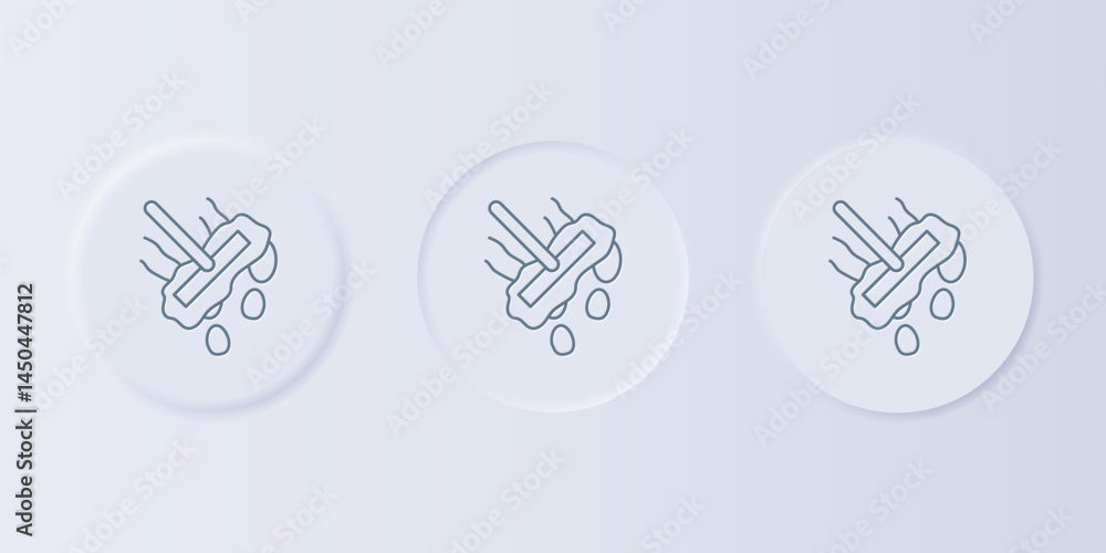 Poster grey mop icon isolated on grey background. cleaning service concept. set icons in square buttons. ve
