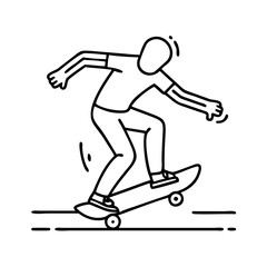 Fototapeta premium skater performing a nollie icon, skater performing a nollie line art - simple line art of skater performing a nollie, perfect for skater performing a nollie logos and icons