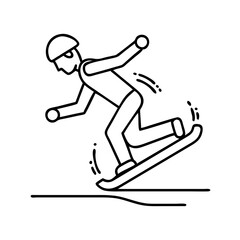 skater performing a slide icon, skater performing a slide line art - simple line art of skater performing a slide, perfect for skater performing a slide logos and icons