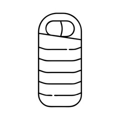 sleeping bag icon, sleeping bag line art - simple line art of sleeping bag, perfect for sleeping bag logos and icons