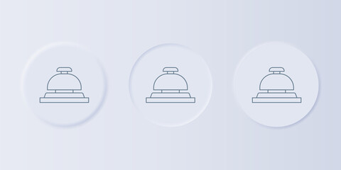 Grey Hotel service bell icon isolated on grey background. Reception bell. Set icons in square buttons. Vector