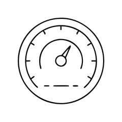 speedometer icon, speedometer line art - simple line art of speedometer, perfect for speedometer logos and icons