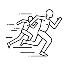 Obraz premium sprinting icon, sprinting line art - simple line art of sprinting, perfect for sprinting logos and icons