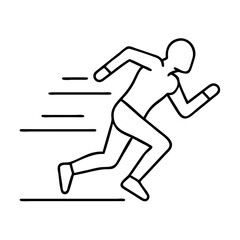 sprinting icon, sprinting line art - simple line art of sprinting, perfect for sprinting logos and icons