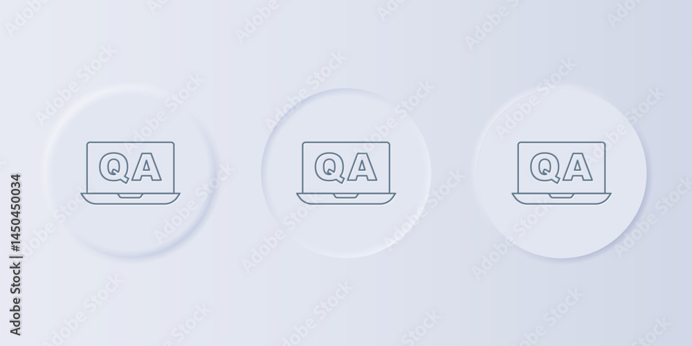 Poster grey speech bubbles with question and answer icon isolated on grey background. q and a symbol. faq s