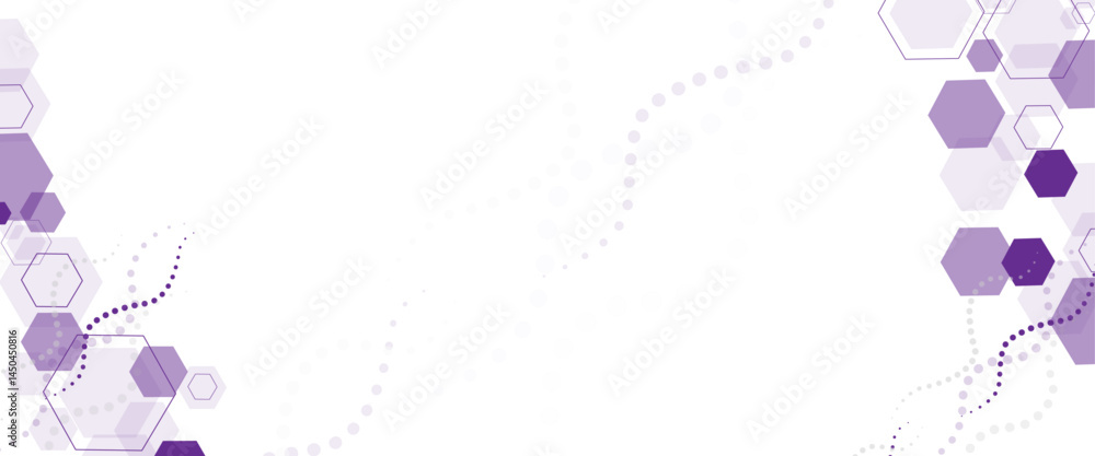 Leinwandbilder geometric abstract background with purple hexagons. computer network concept. medical, technology or