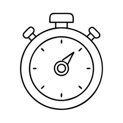stopwatch icon, stopwatch line art - simple line art of stopwatch, perfect for stopwatch logos and icons