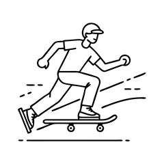 Obraz premium street skater icon, street skater line art - simple line art of street skater, perfect for street skater logos and icons