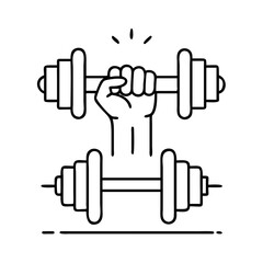 Obraz premium strength training icon, strength training line art - simple line art of strength training, perfect for strength training logos and icons