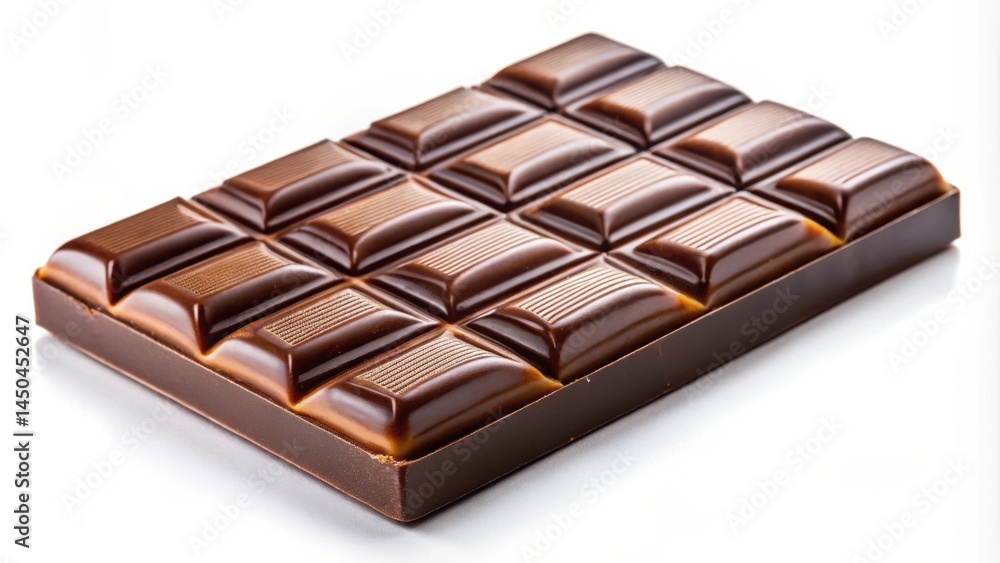 Poster a single bar of milk chocolate with individual squares, ready to be broken and enjoyed