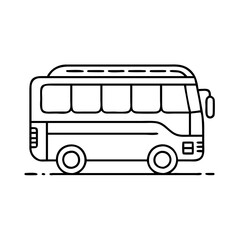 tour bus icon, tour bus line art - simple line art of tour bus, perfect for tour bus logos and icons