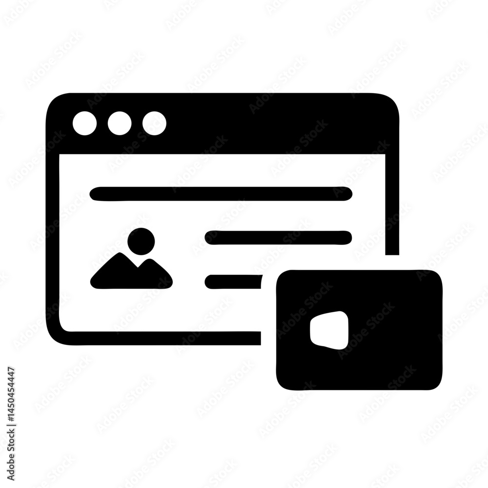 Poster black digital mobile phone vector icon symbol element for technology and web interface design