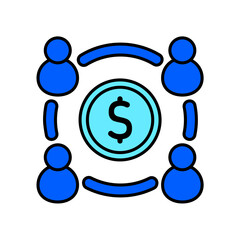 Icon a investment fund, isolated against a clean background.