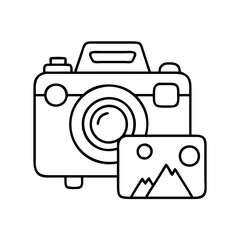 travel photography icon, travel photography line art - simple line art of travel photography, perfect for travel photography logos and icons