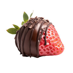 A delicious strawberry dipped in rich dark chocolate, a treat for the senses
