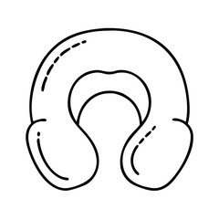 travel pillow icon, travel pillow line art - simple line art of travel pillow, perfect for travel pillow logos and icons