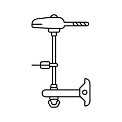 trolling motor icon, trolling motor line art - simple line art of trolling motor, perfect for trolling motor logos and icons