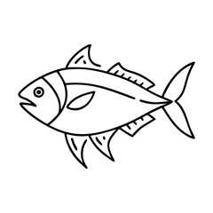 tuna fish icon, tuna fish line art - simple line art of tuna fish, perfect for tuna fish logos and icons