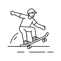 vert skateboarding icon, vert skateboarding line art - simple line art of vert skateboarding, perfect for vert skateboarding logos and icons