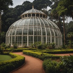 Create a travel guide for a day at Lalbagh Botanical Garden, including the Glass House.