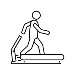walking on treadmill icon, walking on treadmill line art - simple line art of walking on treadmill, perfect for walking on treadmill logos and icons