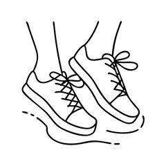 walking shoes with laces icon, walking shoes with laces line art - simple line art of walking shoes with laces, perfect for walking shoes with laces logos and icons