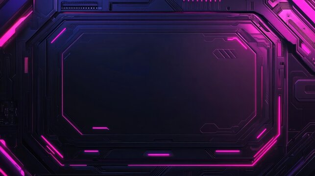 Futuristic, dark, tech panel with glowing neon accents.  Complex, intricate, and detailed  circuitry design,  high-tech aesthetic