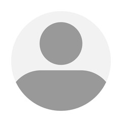 Vector flat illustration in grayscale. Avatar, user profile, person icon, gender neutral silhouette, profile picture. Suitable for social media profiles, icons, screensavers and as a template.