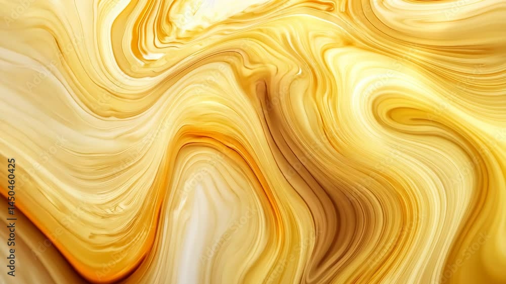 Poster golden liquid waves in marble patterned abstract art with fluid dynamics and warm tones