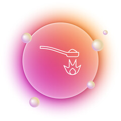 White Heroin in a spoon icon isolated on white background. Concept of drug addiction and dependence from the narcotic. Junkie lifestyle. Orange and pink gradient circle background. Vector
