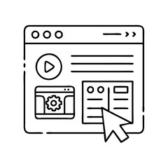 web based application icon, web based application line art - simple line art of web based application, perfect for web based application logos and icons