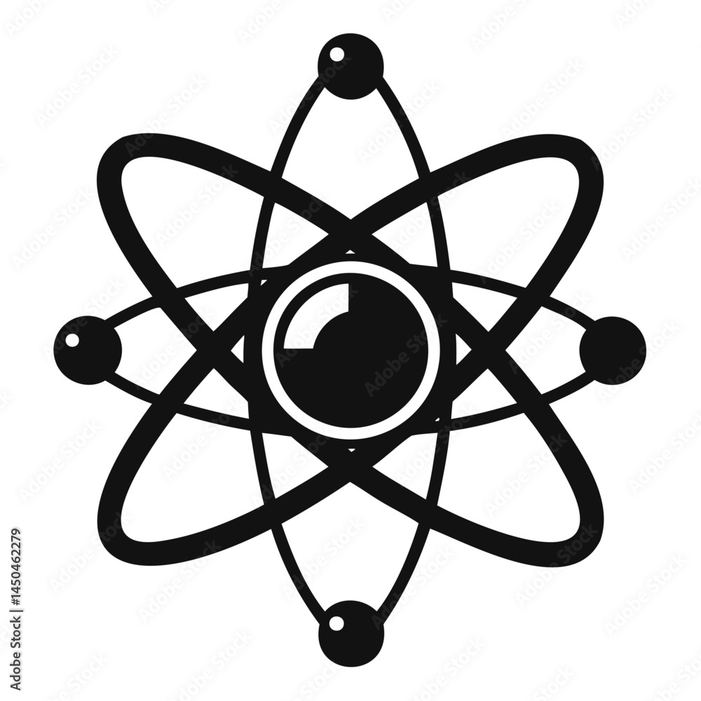 Poster explore atomic structure vector illustration for science education and physics research with molecul