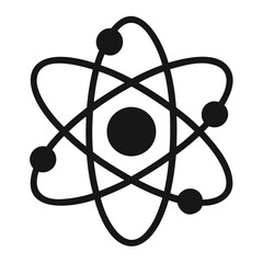 Atom structure vector graphic for science education and physics symbol illustration design element concept isolated on transparent background