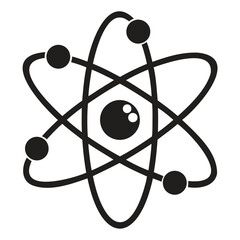 Atom structure model vector illustration for science education and physics chemistry learning research isolated on transparent background