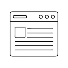 web page icon, web page line art - simple line art of web page, perfect for web page logos and icons