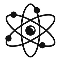 Atom structure illustration for science education and physics learning resources and graphic design projects isolated on transparent background