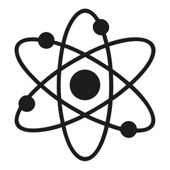 Atom structure vector graphic for science education and physics learning resources and atom model illustration isolated on transparent background