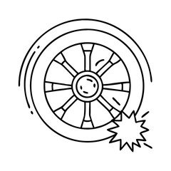 Fototapeta premium wheel bite icon, wheel bite line art - simple line art of wheel bite, perfect for wheel bite logos and icons