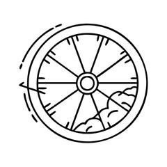 wheel bite icon, wheel bite line art - simple line art of wheel bite, perfect for wheel bite logos and icons
