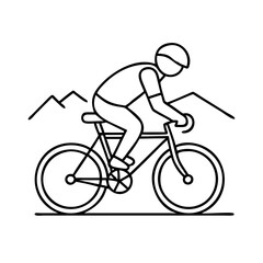 01 cycling icon, 01 cycling line art - simple line art of 01 cycling, perfect for 01 cycling logos and icons
