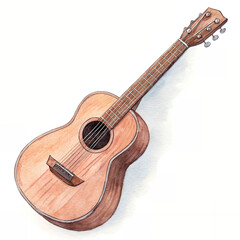 Fototapeta premium A guitar watercolor hand paint on a solid white background