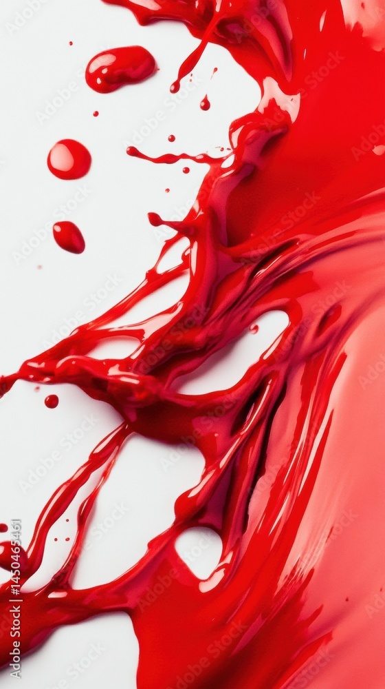 Poster modern art background featuring energetic abstract red splashes and strokes in a balanced compositio